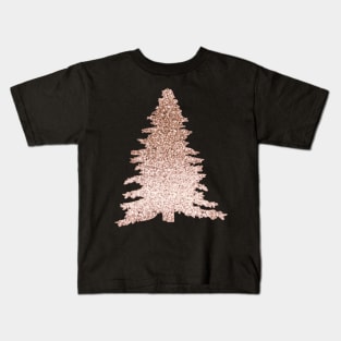 Sparkling rose gold Christmas tree Kids T-Shirt